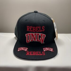 UNLV Rebels‎ Mitchell & Ness College NCAA Front Loaded SnapBack Hat Black Cap